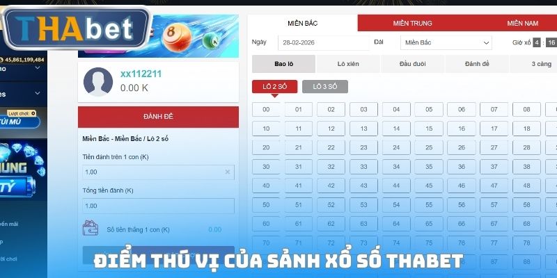 Điểm thú vị của sảnh Xổ số THABET